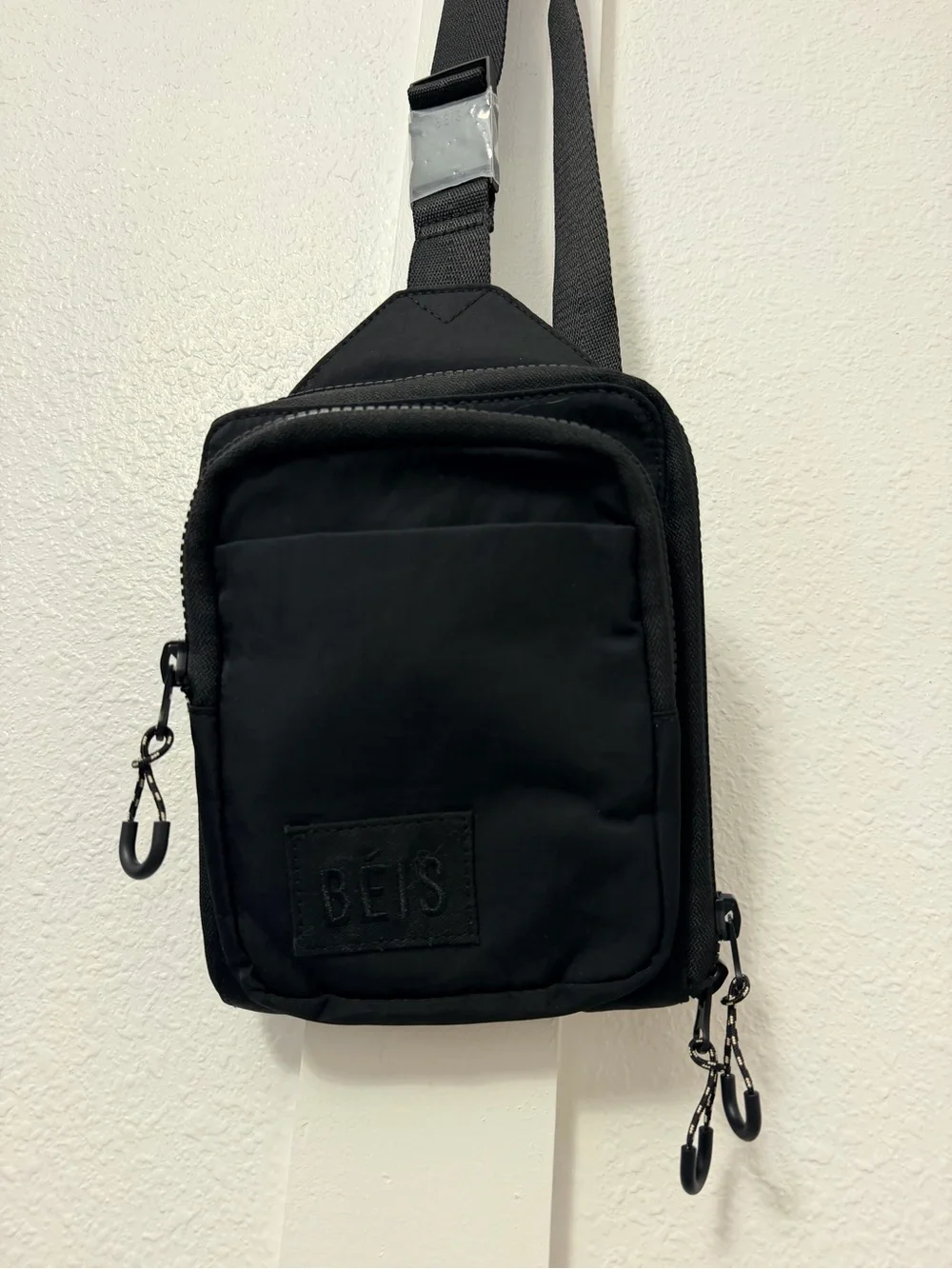 Beis Black Crossbody Sling Bag with Bottle Pocket